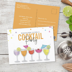 Minimalistische Eenvoudige Cocktailparty Moderne U Briefkaart
