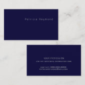 Minimalistische eenvoudige diepblauwe Contact Kaar Contactkaartje (Voorkant / Achterkant)