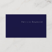 Minimalistische eenvoudige diepblauwe Contact Kaar Contactkaartje (Voorkant)
