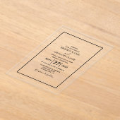 Minimalistische Eenvoudige Duidelijke Huwelijksuit Acryl Uitnodigingen (Laagn)