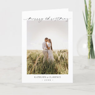 Minimalistische eenvoudige elegante foto klassieke feestdagen kaart