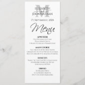 Minimalistische eenvoudige elegante grijze monogra menu (Voorkant)