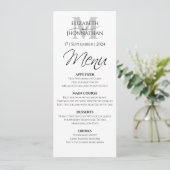 Minimalistische eenvoudige elegante grijze monogra menu (Staand voorkant)