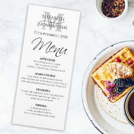 Minimalistische eenvoudige elegante grijze monogra menu