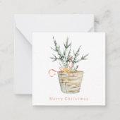 Minimalistische Eenvoudige Elegante Kerst Botanisc Notitiekaartje (Voorkant)