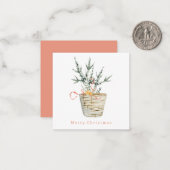 Minimalistische Eenvoudige Elegante Kerst Botanisc Notitiekaartje (Voorkant / Achterkant in situ)