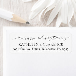 Minimalistische eenvoudige elegante kerst retour a etiket