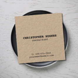 Minimalistische eenvoudige elegante Kraft-consulta Vierkante Visitekaartje