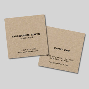 Minimalistische eenvoudige elegante Kraft-consulta Vierkante Visitekaartje