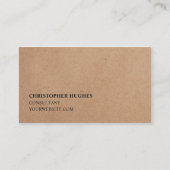 Minimalistische Eenvoudige Elegante Kraft Paper Co Visitekaartje (Voorkant)