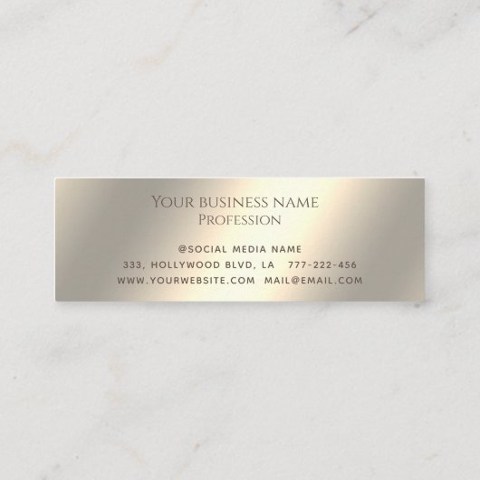 Minimalistische eenvoudige elegante luxe lichtgeve klantenkaartje (Achterkant)