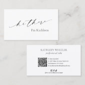 Minimalistische eenvoudige elegante moderne visitekaartje (Voorkant / Achterkant)