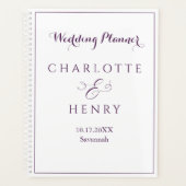 Minimalistische eenvoudige elegante Paarse bruilof Planner (Voorkant)