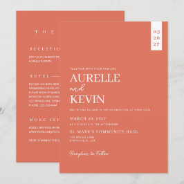 Minimalistische Eenvoudige Elegante QR Code Huweli Kaart