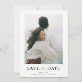Minimalistische eenvoudige elegante tekst en foto  save the date (Voorkant)