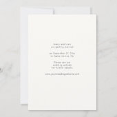 Minimalistische eenvoudige elegante tekst en foto  save the date (Achterkant)