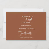Minimalistische eenvoudige elegante terracotta save the date (Voorkant)