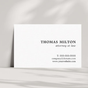 Minimalistische Eenvoudige Elegante Witte Advocaat Visitekaartje