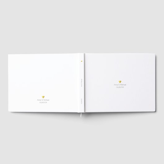 minimalistische eenvoudige elegante witte bruiloft gastenboek (Volledig)