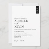 Minimalistische Eenvoudige Elegante Witte QR Code  Kaart (Voorkant)
