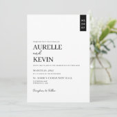 Minimalistische Eenvoudige Elegante Witte QR Code  Kaart (Staand voorkant)