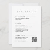 Minimalistische Eenvoudige Elegante Witte QR Code  Kaart (Achterkant)