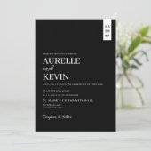 Minimalistische Eenvoudige Elegante Zwarte QR Code Kaart (Staand voorkant)