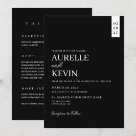 Minimalistische Eenvoudige Elegante Zwarte QR Code Kaart
