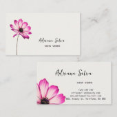 Minimalistische Eenvoudige Elegantie Bloem Visitekaartje (Voorkant / Achterkant)