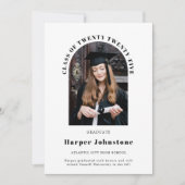 Minimalistische Eenvoudige Foto Afstudeer Uitnodig Kaart (Voorkant)