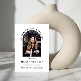 Minimalistische Eenvoudige Foto Afstudeer Uitnodig Kaart