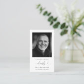 Minimalistische Eenvoudige Foto Begrafenisgebed Ka Visitekaartje (Staand voorkant)