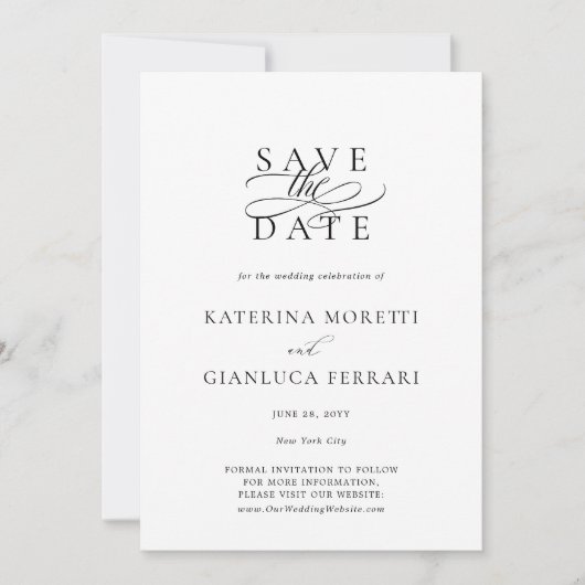 Minimalistische eenvoudige foto Bewaar de uitnodig Save The Date (Voorkant)