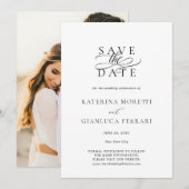 Minimalistische eenvoudige foto Bewaar de uitnodig Save The Date (Voorkant / Achterkant)