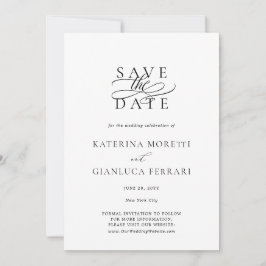 Minimalistische eenvoudige foto Bewaar de uitnodig Save The Date