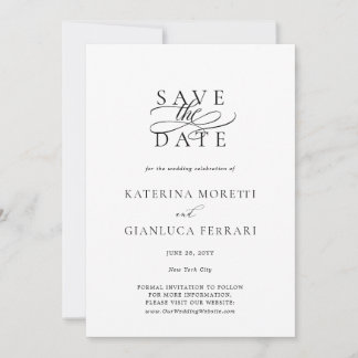 Minimalistische eenvoudige foto Bewaar de uitnodig Save The Date