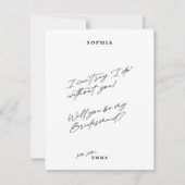 Minimalistische eenvoudige foto bruidsmeisje voors kaart (Voorkant)