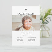 Minimalistische eenvoudige foto doop doop kaart (Staand voorkant)