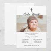 Minimalistische eenvoudige foto doop doop kaart (Voorkant / Achterkant)