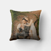 Minimalistische Eenvoudige Foto Elegant Jonggehuwd Kussen (Achterkant)