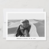 Minimalistische eenvoudige foto QR code bruiloft Bedankkaart (Voorkant)