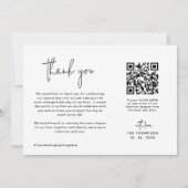 Minimalistische eenvoudige foto QR code bruiloft Bedankkaart (Achterkant)