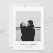 Minimalistische Eenvoudige Fotobruiloft Sla de Dat Save The Date (Achterkant)