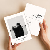Minimalistische Eenvoudige Fotobruiloft Sla de Dat Save The Date