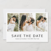 Minimalistische eenvoudige fotocollage moderne bru save the date (Voorkant)