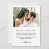 Minimalistische eenvoudige fotocollage moderne bru save the date (Achterkant)