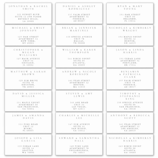 Minimalistische eenvoudige gast Adresetiketten Sticker (Voorkant)