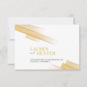 Minimalistische eenvoudige gouden bruine inkt eet  RSVP kaartje (Voorkant)