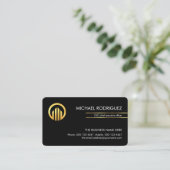 Minimalistische Eenvoudige Gouden CEO-Lijnen Visitekaartje (Staand voorkant)