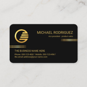 Minimalistische Eenvoudige Gouden Lijnen CEO Visitekaartje